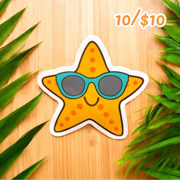 Cool Starfish Sticker With Sunglasses – Approx. 2 3/4” - Picture 1 of 1